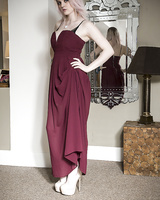 Blonde Euro babe Carly Rae removing dress to pose in black lingerie