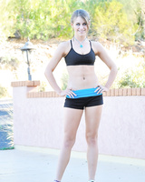 Hot sports runner cools down with an after exercise fruit insertion