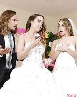 Teen wedding with pornstars Dillion Harper and Kimmy Granger lead to 3some