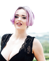 Leggy wife Jasmine James unveiling big natural tits for outdoor babe spread