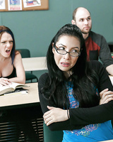 Blonde chick Jean Michaels is fucked in front of class by teacher