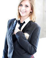 Teen schoolgirl Kelly Greene flashing smooth upskirt pussy