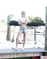 White teen Kenzie Reeves fucks her brother's best friend wearing pink sneakers