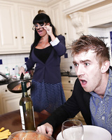 Stunning brunette Kerry Louise is having her big tits teased hard