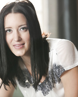 Brunette babe Kimberly kane shows off her tight white body and tits