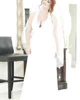 Chubby redhead Lennox Luxe revealing big natural tits underneath wedding dress