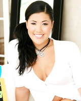 Asian teen London Keyes reveals her big naturals prior to sucking cock