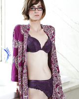 Skinny babe Loni Evans showing hot lingerie and playing with natural tits