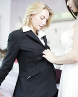 Teen lesbians Lily Ivy & Madi Meadows finger each others twat after working