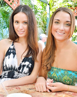 Teen lesbians revealing tight butts and and twats in various public places