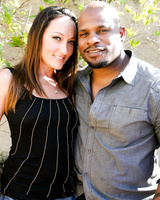 Hot MILF pornstar Michelle Lay kissing & cuddling with big black BF poolside