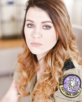 Military uniform attired babe Misha Cross undressing to spread smooth pussy