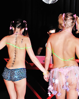 Lecherous party hotties have a fervent threesome with a well-hung dj