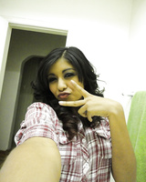 Busty Latina teen Ruby Reyes spreading her tight pussy after shower