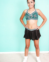 Sporty Latina teen Ruby Rayes combines cheerleading and strip