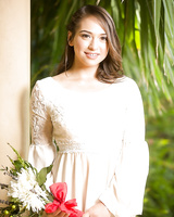 Pretty Latina female Sara Luvv vaunting tiny tits and sexy ass in rainforest