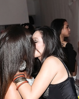 Lascivious girls with nice bodies going wild and lewd at the night club party