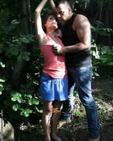 European milf Sophie Lynx takes part in a BDSM outdoor action