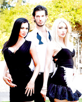 Hot MILF pornstars in heels and stockings pose non nude outdoors