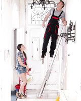 Girl next door Tiffany Doll takes cumshot in mouth after CFNM blowjob