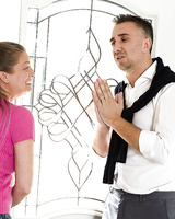 Blonde wife Tylo Duran jerking large dick before getting fucked