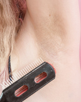 Thick blonde girl Victoria A strips naked after reading her Tarot