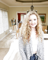 Blonde babe Willow Lynn demonstrates her hairy teen ass in panties