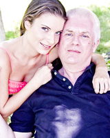 Old and young couple Anita Berlusconi and Nick has sex on the green grass