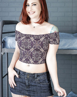 Redhead mom Sophia Locke spreading her perfectly shaved vagina