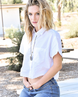 Horny Mona reveals her tiny tits outside & spreads ass in public naked upskirt