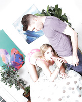 Amateur chick with fair hair Kendra Lynn attacks a hard dick with her mouth