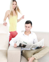 Skinny blonde teen Alecia Fox seduces her guy and his big dick with a kiss