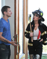 Firefighter Angelina Valentine demands sex after being called to false alarm