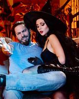 Evil witch Ariana Marie gets banged by a masked man in black boots