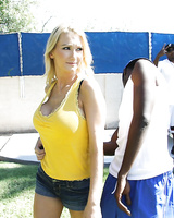 Busty blonde MILF Blake Rose sucks and fucks a big black boner