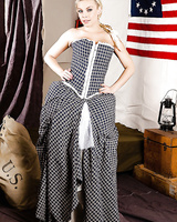 Foxy blonde in vintage dress Britney Amber undressing and spreading her legs