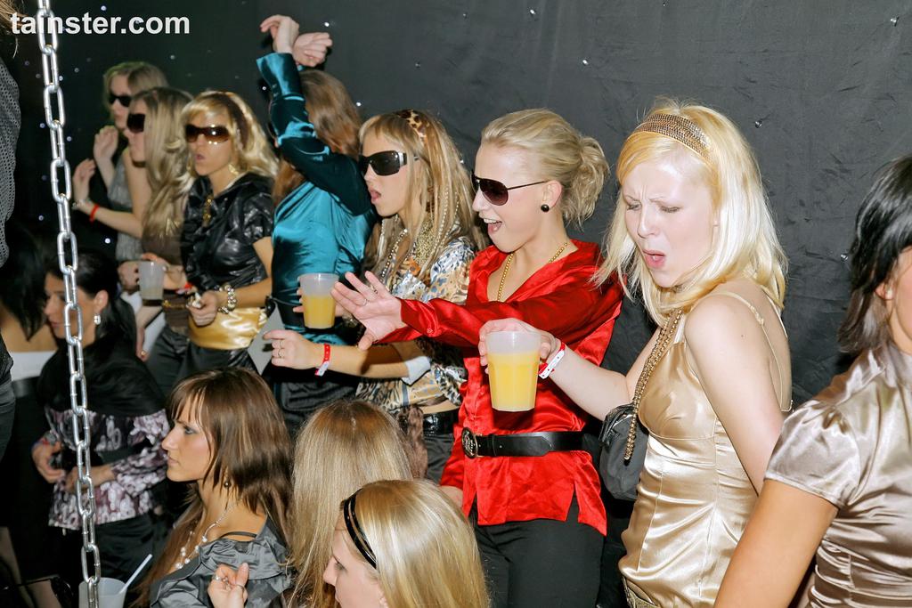 A group of drunk females out on the town find themselves at a swinger's party