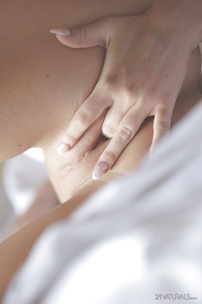 Masturbating session features blonde pornstar Kiara Lord in lingerie