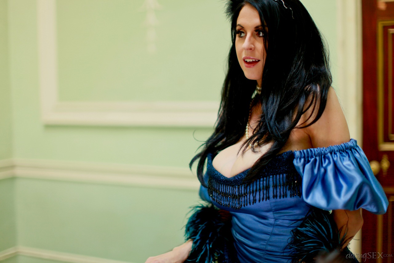 Hot pornstar fully clothed in royal costume for non nude busty portrait