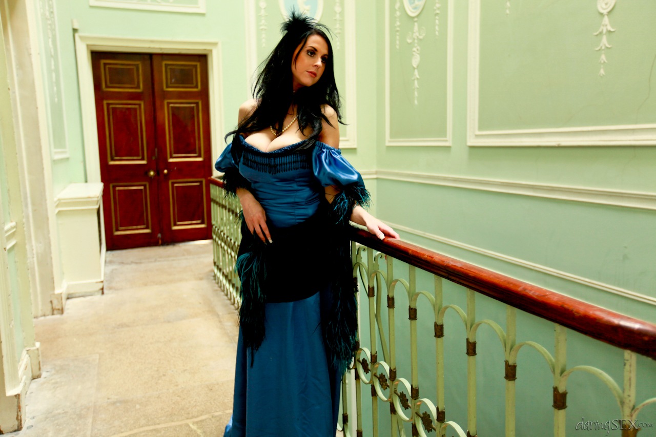 Hot pornstar fully clothed in royal costume for non nude busty portrait