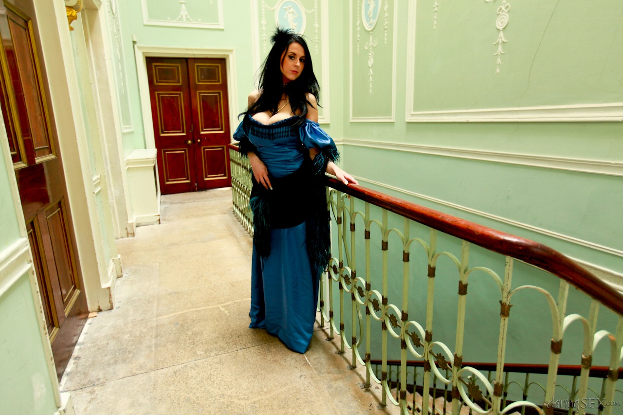 Hot pornstar fully clothed in royal costume for non nude busty portrait