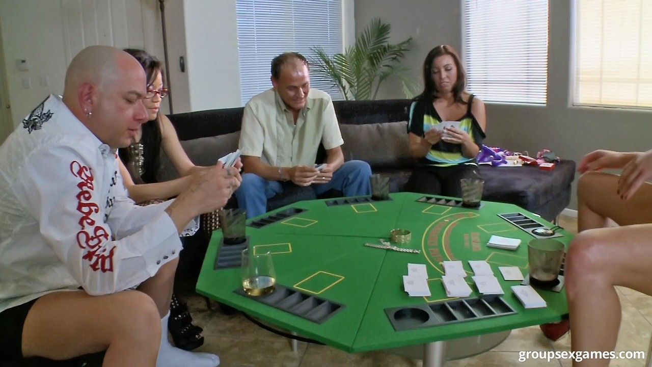 Two couples and lonely MILF Zoey Holiday enjoy group fucking after poker