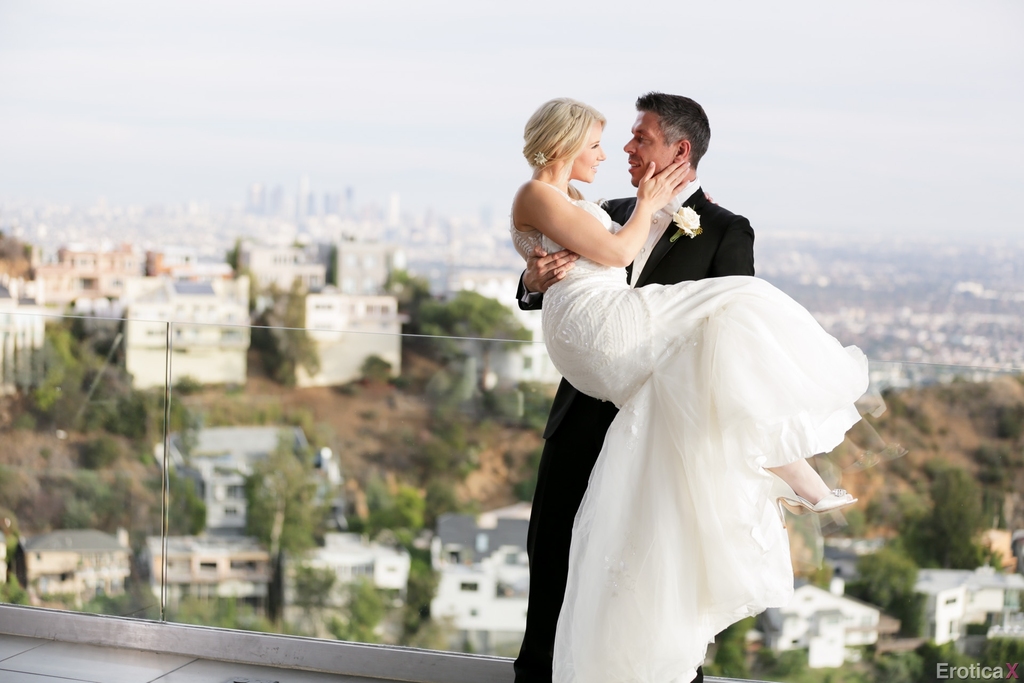 Hot blonde Anikka Albrite consummates her marriage vows after getting married