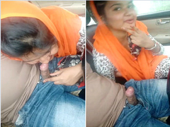 Indian Girl Sucking lover Dick On Car
