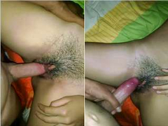 Thick penis is penetrating the hairy XXX pussy of the Desi woman on camera