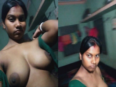 Desi woman with massive natural boobs knows what she is showing in this XXX