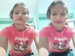 Cute Desi teen is wearing lipstick and makeup as she tries to record some XXX