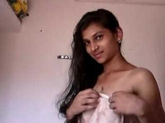Desi college girl looks innocent as she is stripping XXX for her horny boyfriend