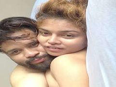 Desi couple are being romantic in a hotel room before starting the XXX fun