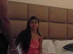 Stunning Desi brunette is in the hotel with her boyfriend and they do XXX
